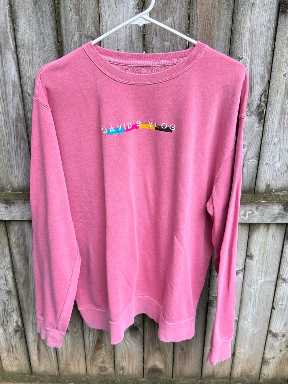 David Dobrik David’s VLOG Squad sweatshirt Fanjoy cotton polyester crew neck L